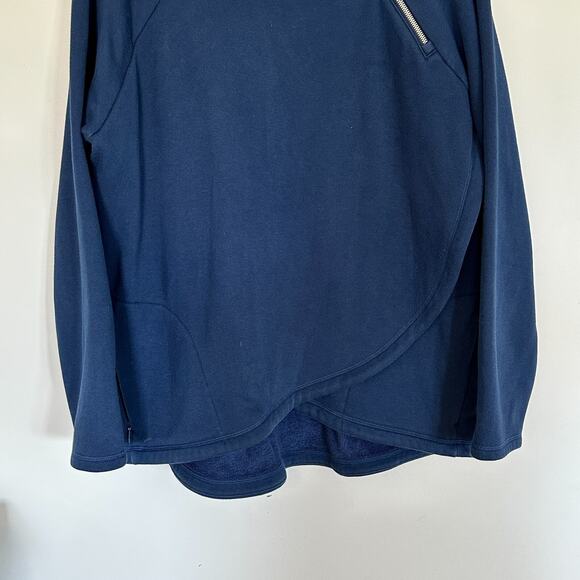 Athleta Navy Asymmetrical Zip Pullover Sweatshirt - Picture 3 of 13